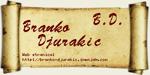 Branko Đurakić vizit kartica